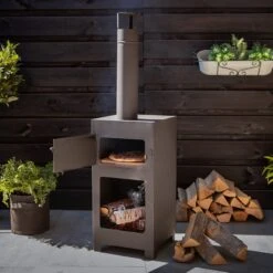 Esschert Design Tuinhaard Met Pizzaoven Fancy Flames Zwart 38 X 40,5 X 138 Cm -Barbecue Gereedschaps Winkel 8714982210761 3